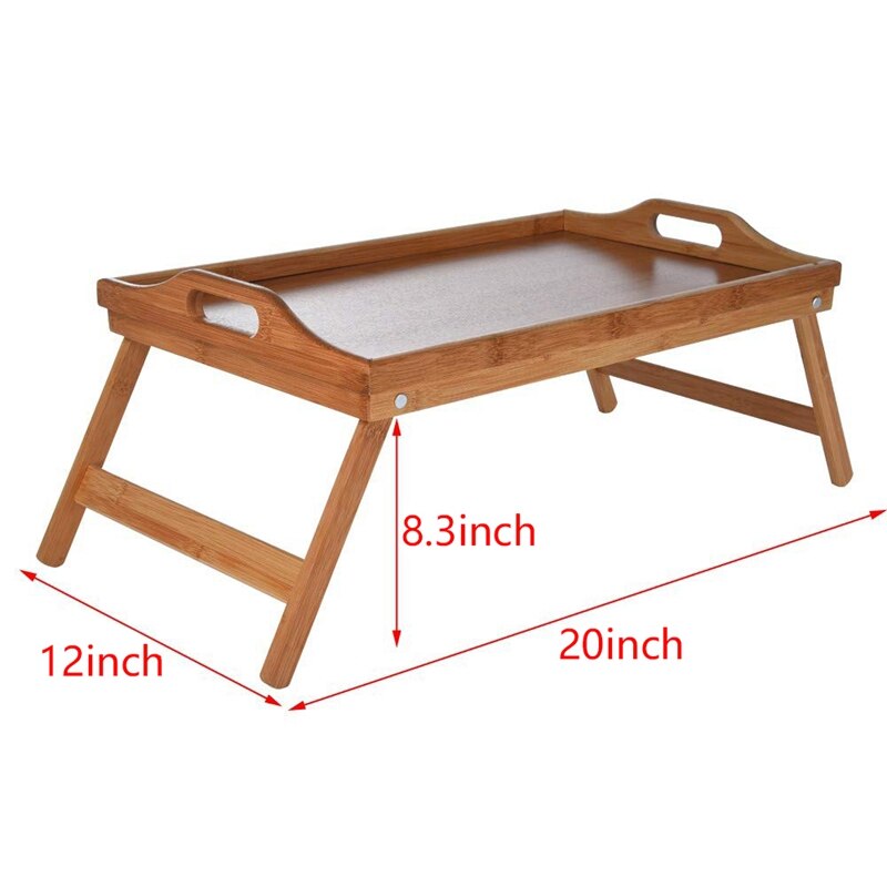 Natuurlijke Bamboe Ontbijt Dienblad Met Handvat Serveren Ontbijt In Bed Of Gebruik Als Een Tv Tafel Opvouwbaar Bed Tafel laptop Bureau