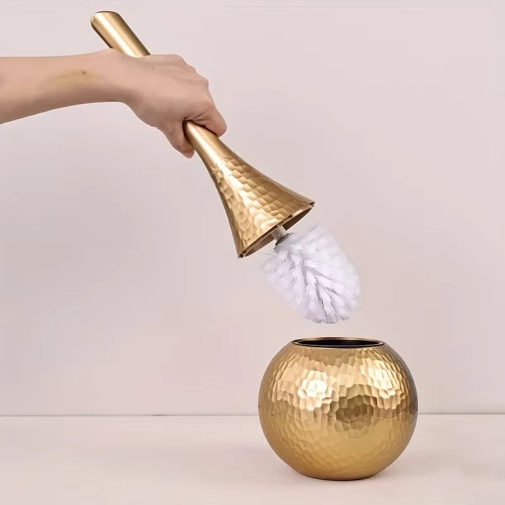 Light Luxury Toilet Brush Set Exquisite Detachable Head Long Handle Toilet Brush Standing Base Retro