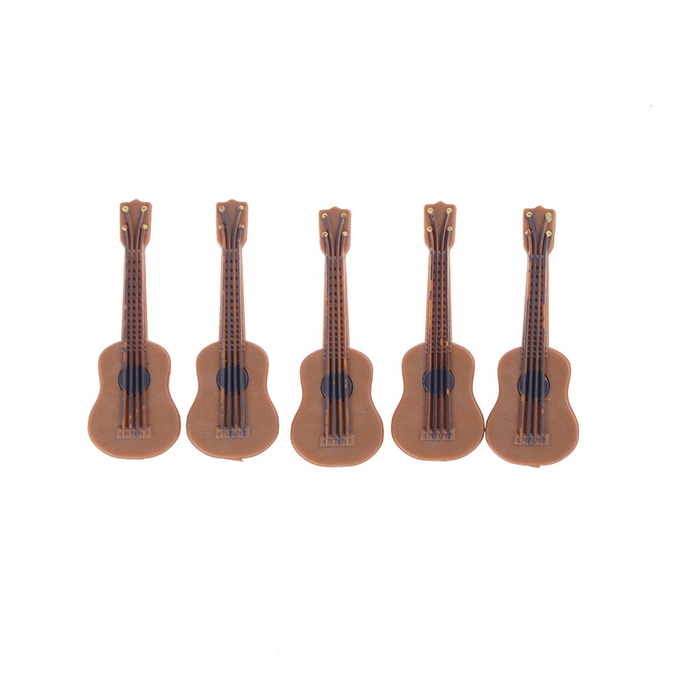 1/12 Cute Wood Craft Ornaments Scale Doll house Miniature Guitar Accessories Instrument DIY Part for Home Decor Kids
