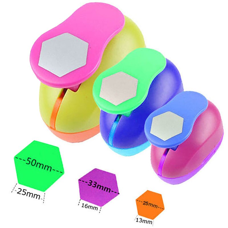 Fri skepp hexagon hålslag set geometri stans hantverk klippbok papper stansare graf formade slag: 25 mm 33 mm 50mm