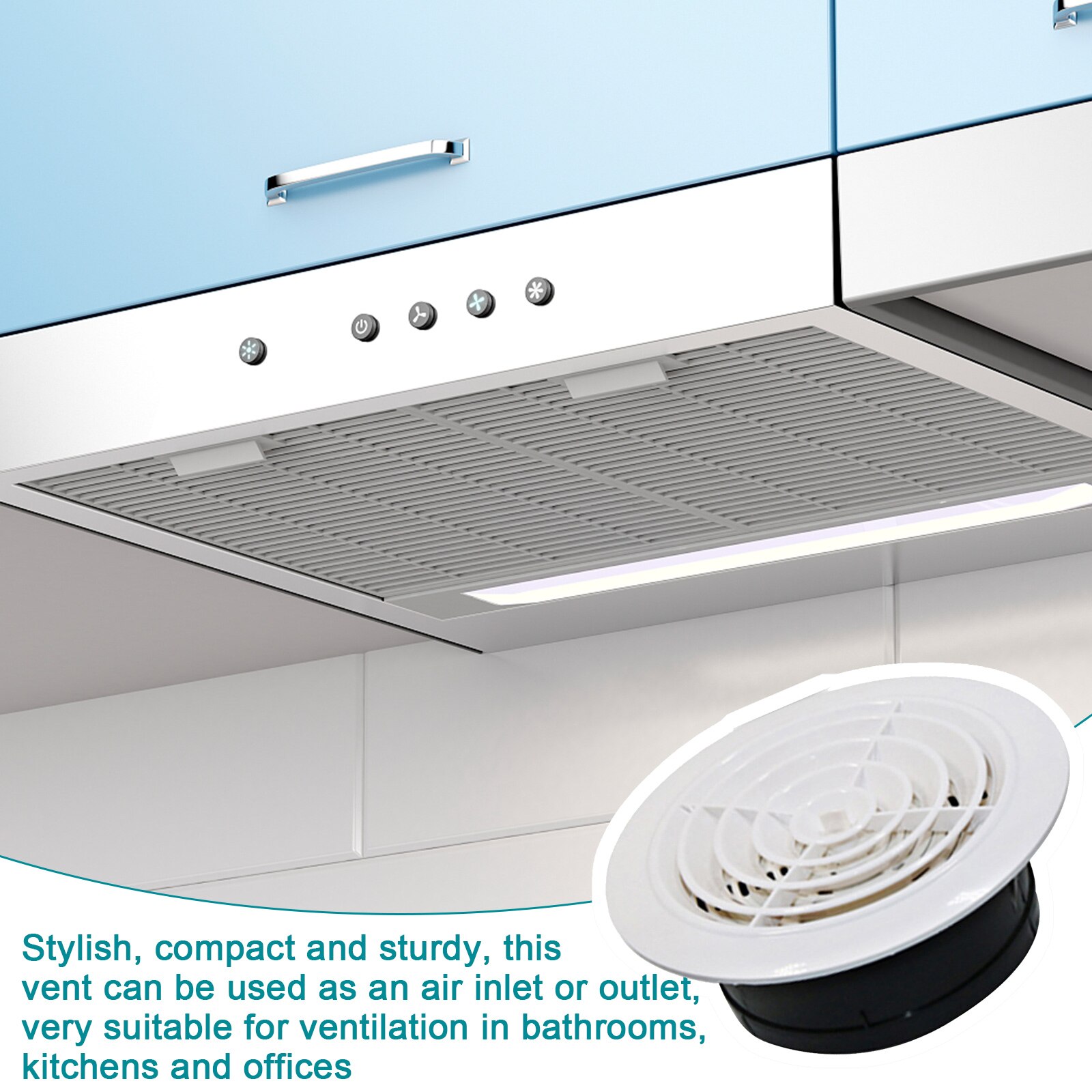 75/100/125/150mm Home Air Vent Round Air Vent Louver Grille Cover Outlet Adjustable Exhaust Vent Ducting Ventilation Grilles