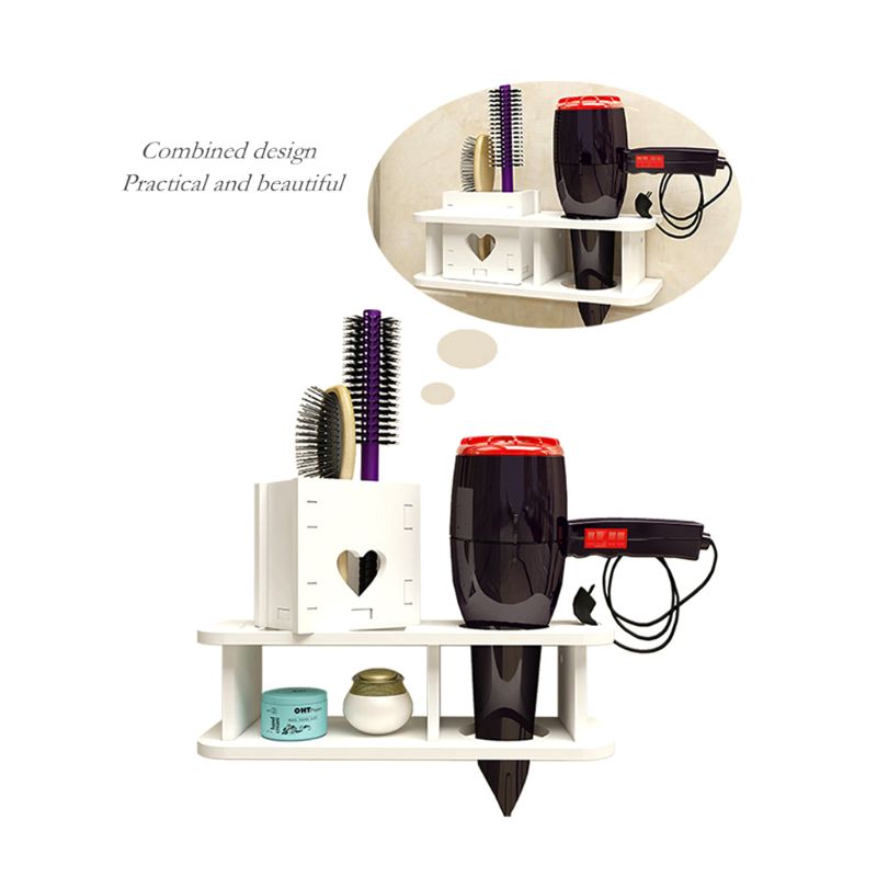 Bathroom PVC Board Waterproof Rack Bathroom Storage Rack Hair Dryer Toilet Toiletries Waterproof Free Punching Storage Cabinet