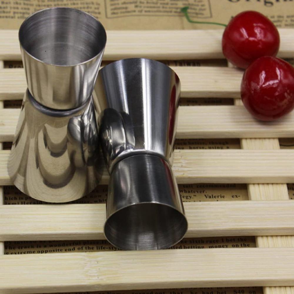 Medidor de vino de acero inoxidable, de doble cabezal taza medidora, vaso práctico de copa de vino, tazas medidoras de mixología