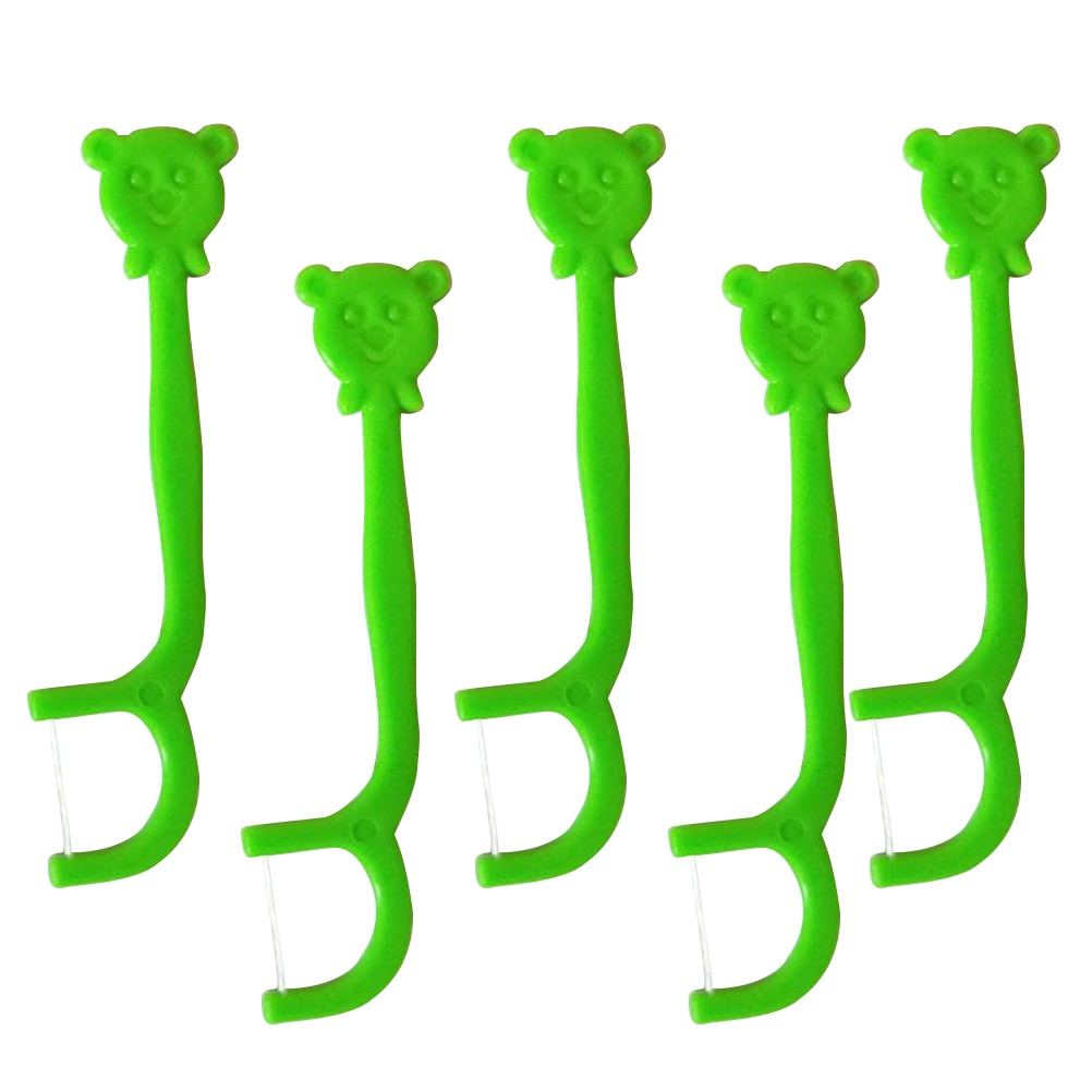 100PCS Floss Sticks Portable Cute Cartoon Handle OralFloss Floss Pick Teeth Cleaner for Children Boys Kids
