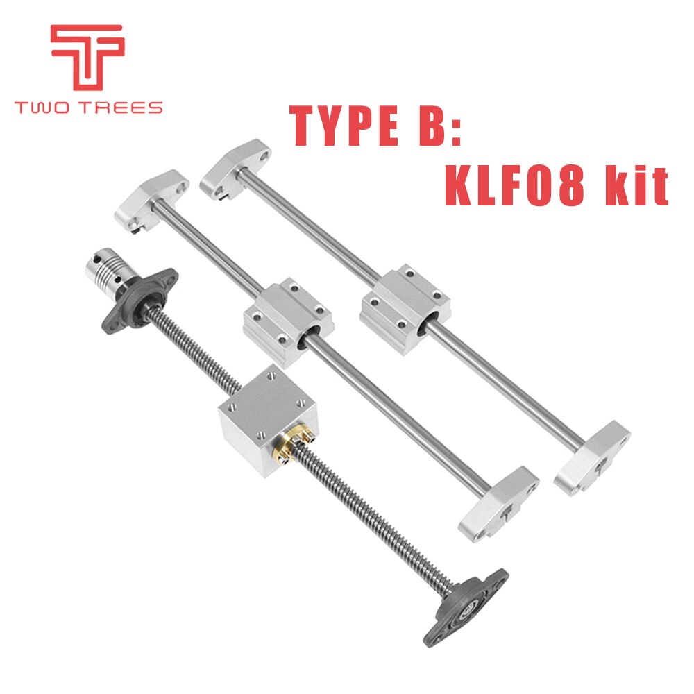 3D Printer Part T8 Lead Screw Kit 200/300/400/500mm Optical Axis Kit KP08 KFL08 SCS8UU Coupling 5 * 8MM Bearing Mounting Bracket: 550mm / TYPE B