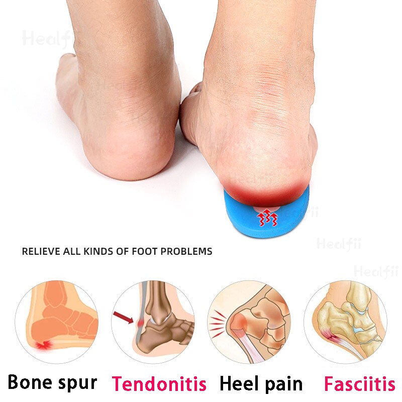 Premium Silicone Heel Pad Heel Coaster Support Heel Plantar Fasciitis Pad Spur Relief Toe Pain and Shock Absorption