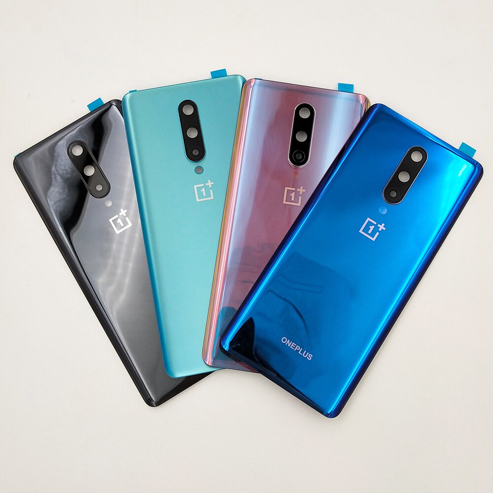 Oneplus 8 parti posteriori di riparazione della custodia della batteria di ricambio del coperchio dell&#39;alloggiamento dello sportello del pannello posteriore in vetro per One Plus 1 + 8 con obiettivo della fotocamera + Logo