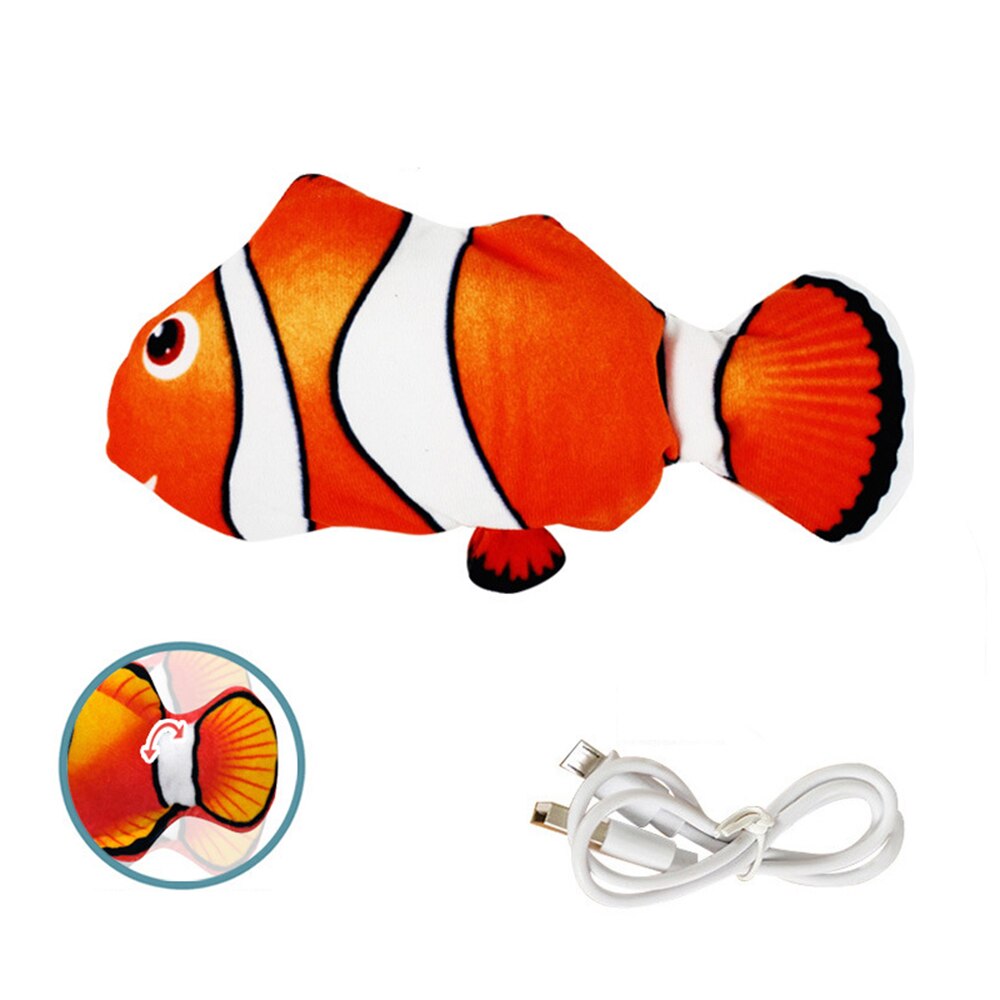 Elektronische Katze Spielzeug 3D Fisch Elektrische Simulation Fisch Spielzeug für Katzen Haustier Spielen Spielzeug katze liefert juguetes para gatos: Clownfish