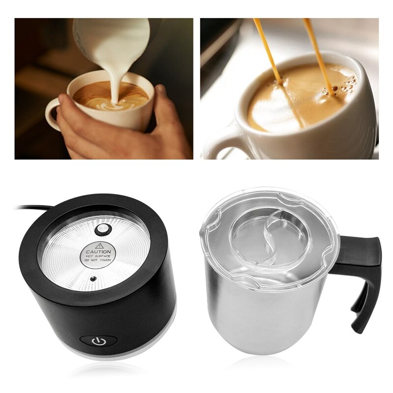 Milk Frother, Electric Milk Frother and Steamer, Large Capacity Automatic Foam Maker for & Cold Milk Foam, Stainless Steel C