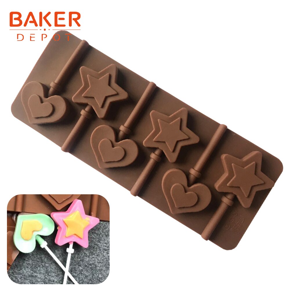 Bager depot silikone slikkepinde form til slik chokolade rund kage dekoration form bjørn slikkepinde forme til bagegrej: Cdy -037