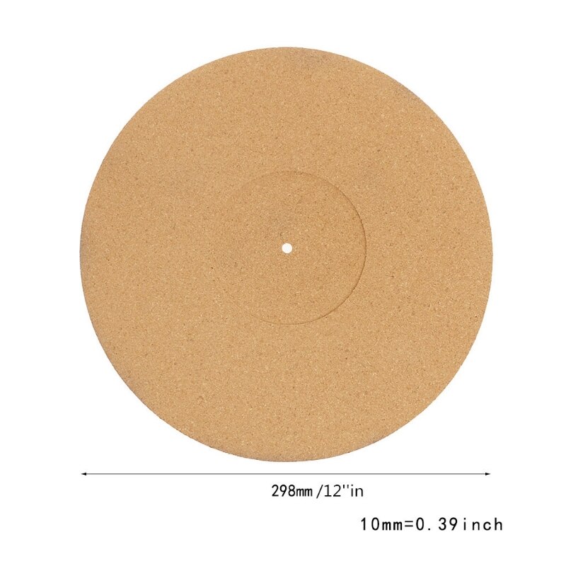 Kork Gummi Plattenspieler Teller matt Slipmat 3mm Filz Teller Anti-Statische Anti-Vibration Für 12 zoll LP Vinyl Rekord: 4