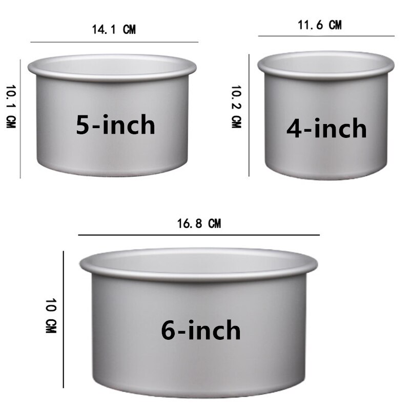 1 Piece Round Cake Pan with Removable Bottom, Anodized Aluminum 10cm Deep Round Cheesecake Pan Chiffon Cake Mold Baking Mould