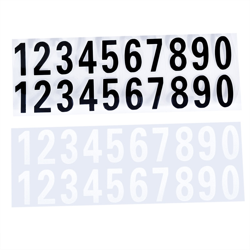 Bil eller husdør gadenavn postkasse nummer cifre bilrum gate vinyl mærkat reflekterende klistermærker hvid sort