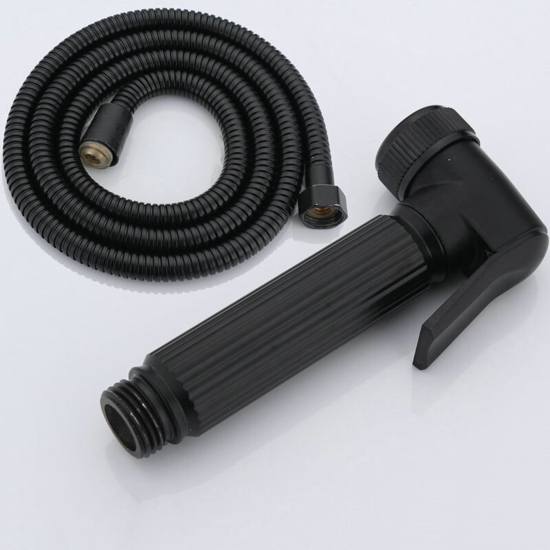 Zwart Bidet Sproeier Messing Materiaal Kraan Douche Systeem Anale Douche Jet Systeem Wc Metgezel Butt Wassen Helper Huisdier Schoonmaken: 626A-BLACK.HOSE