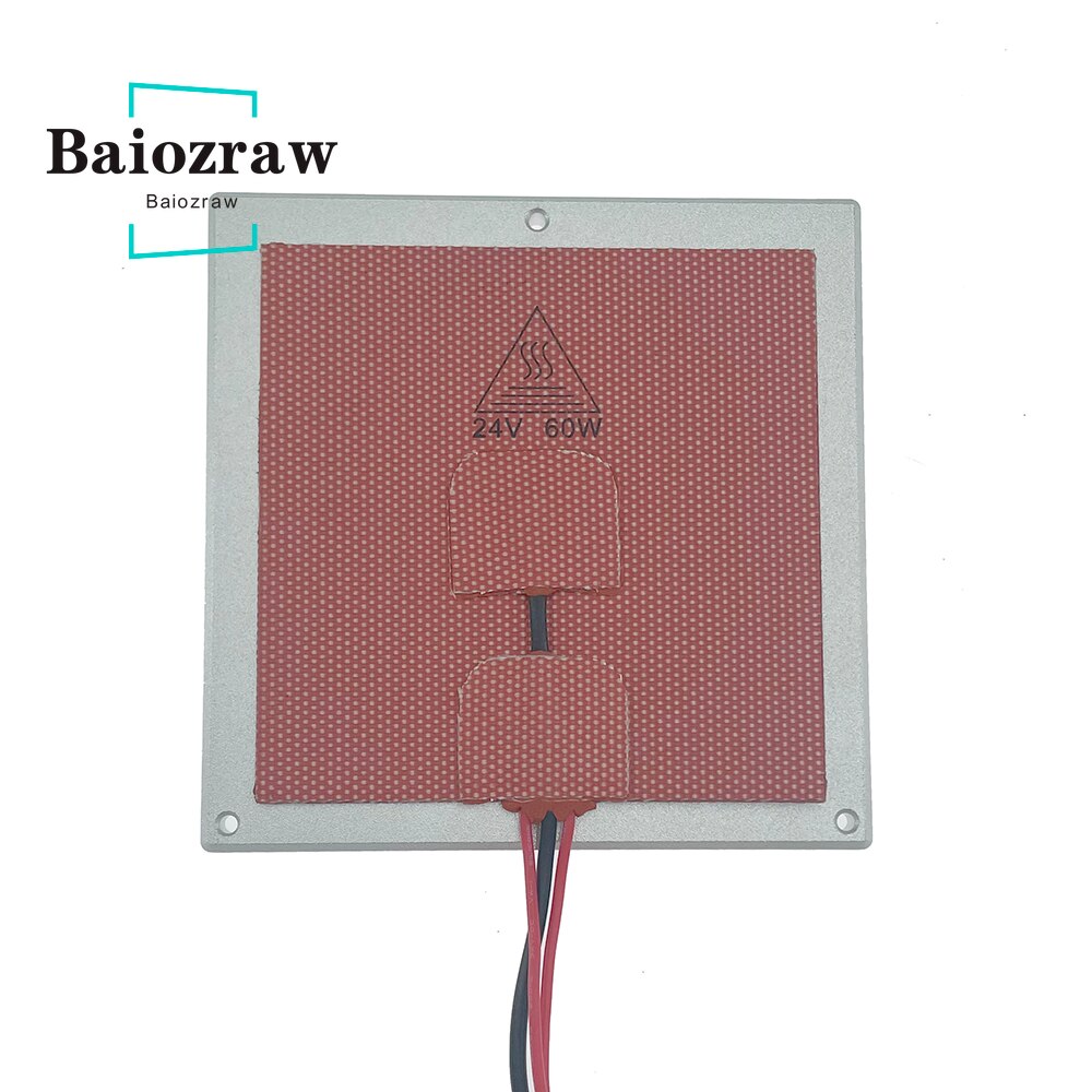 Baiozraw  v0.1 3d drucker-heizbett-set, bestehend 60w 24v silikonmatten , 120*120 aluminiumplatten und pei-stahlblech für voron (0.1 teile)