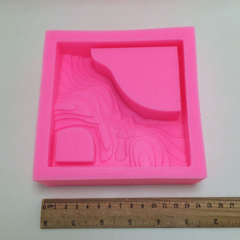 Square Building With Stairs Shape Concrete Silicone Mold Cement Clay Crafts Succulent Plants Pot Gypsum Plaster Silicone Molds