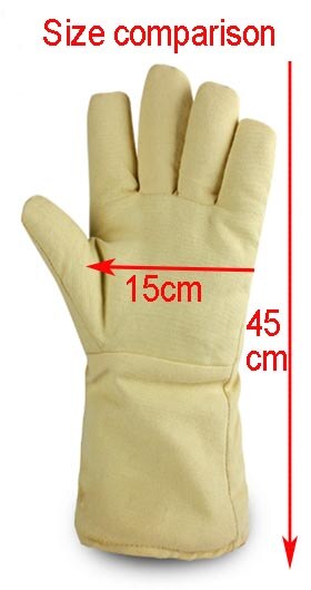 CASTONG 400 grad Hohe temperatur handschuhe Aramid Anti-verbrüHenne handschuhe flexibel weiche Hohe temperatur beständig handschuhe: 45cm / L