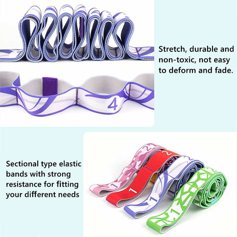 9-Grid Yoga Stretch Riem Gesegmenteerde Dans Vormgeven Lichaam Elastisch Touw Training Extra Weerstand Stretching Riem