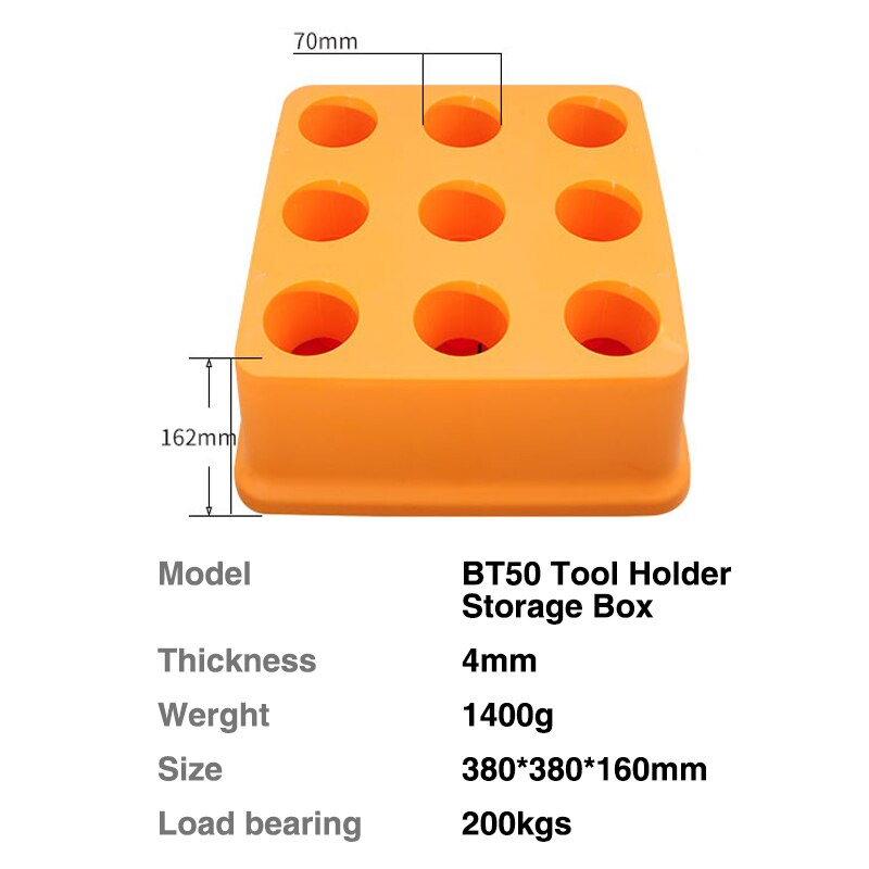 BT30 BT40 BT50 Tool Holder Storage Box 25 Holes 16 Holes 9 Holes BT30 Handle Plastic Storage Box