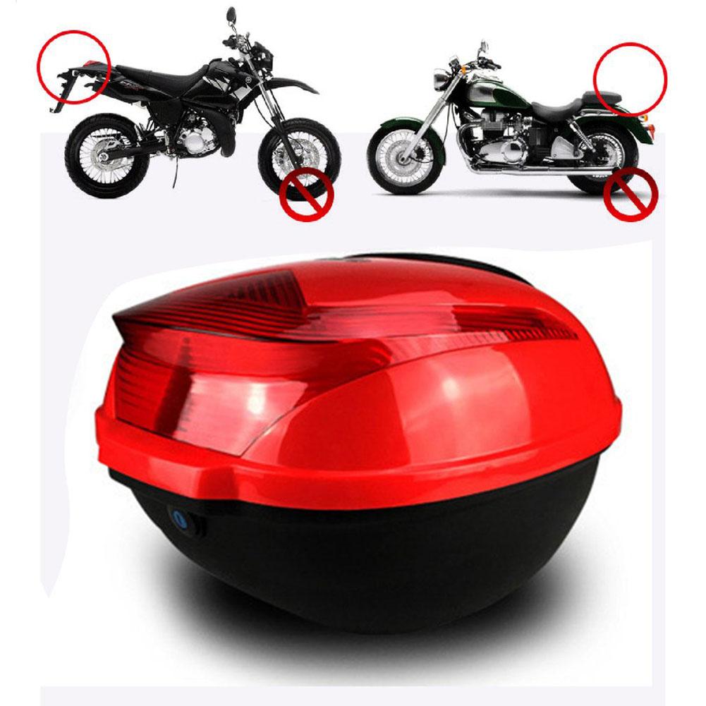 Motorcycle Tail Box Decoration Large Capacity Shock-proof Motorcycle Bike Tail Box With Sefety Lock Buckle Car Accessorizes: Red