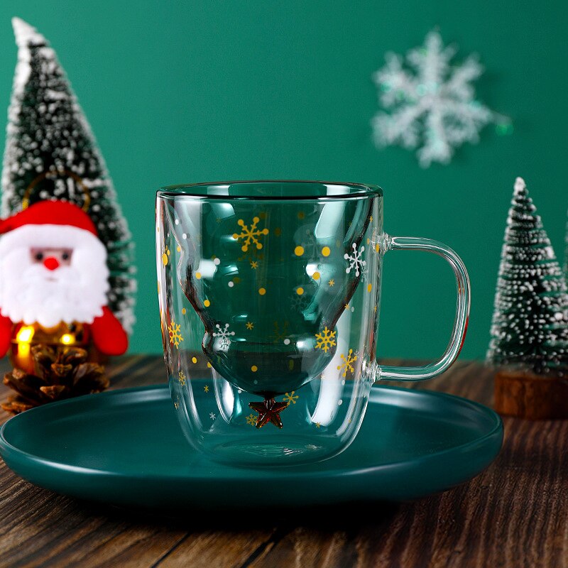 Varmebestandig juletrestjerner ønskeglass med lokk og utsøkt dobbelt kontormerke kaffekopp kaffeapparat: Bare en kopp