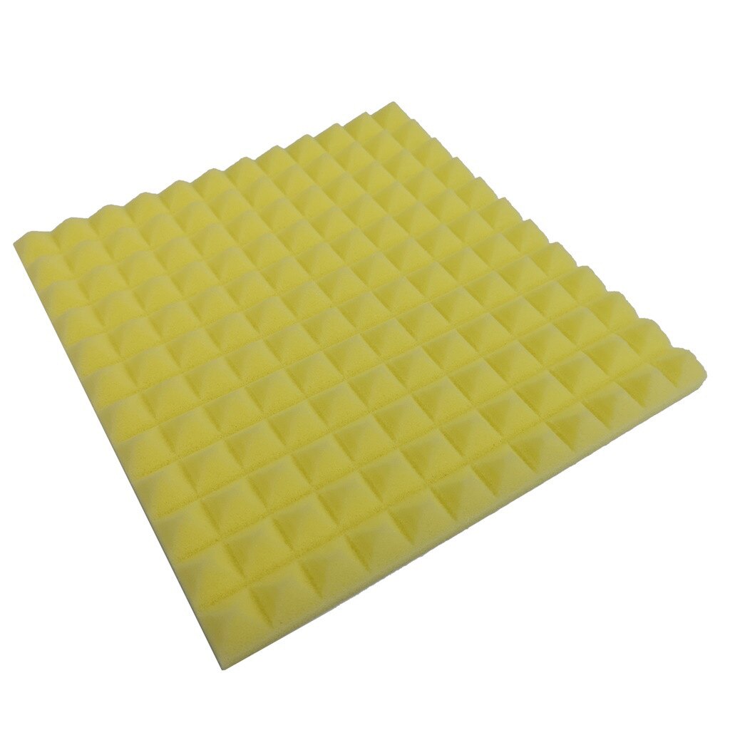 Panel aislante de sonido de espuma acústica, esponja de absorción de sonido para estudio Ktv, pegatinas coloridas de pared insonorizadas, 30x30x2,5 cm, 1 Uds.: Yellow