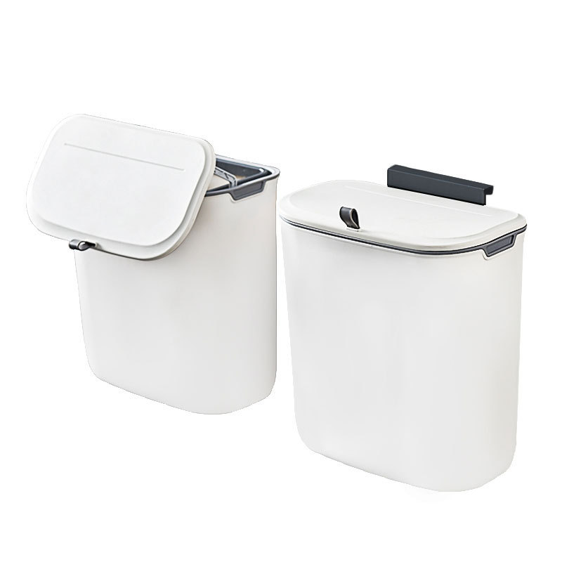 Wall Mounted Hanging Trash Bin For Kitchens Cabinet Door With Lid Trashs Bin Garbage Cans Counter Bins Trash Can Bathroom