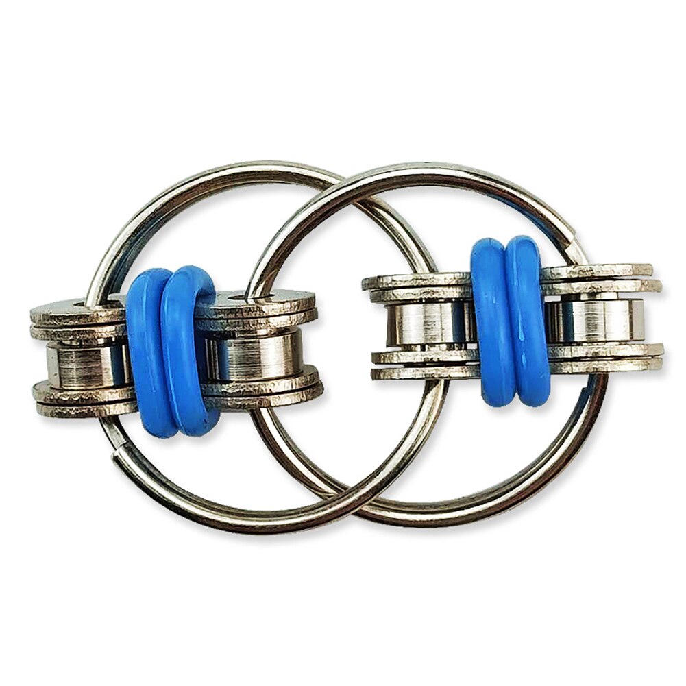 Metalen Puzzel Sleutelhanger Decompressie Bike Chain Fidget Vinger Spinner Zintuiglijke Speelgoed Geven Kinderen Beste Verlichting Speelgoed: F