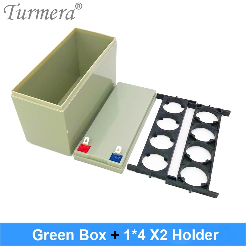 Turmera 32650 32700 Lifepo4 Battery Storage Box with 1x4 Bracket for 12V 7Ah Uninterrupted Power Supply and E-bike Battery Use: Gray Box