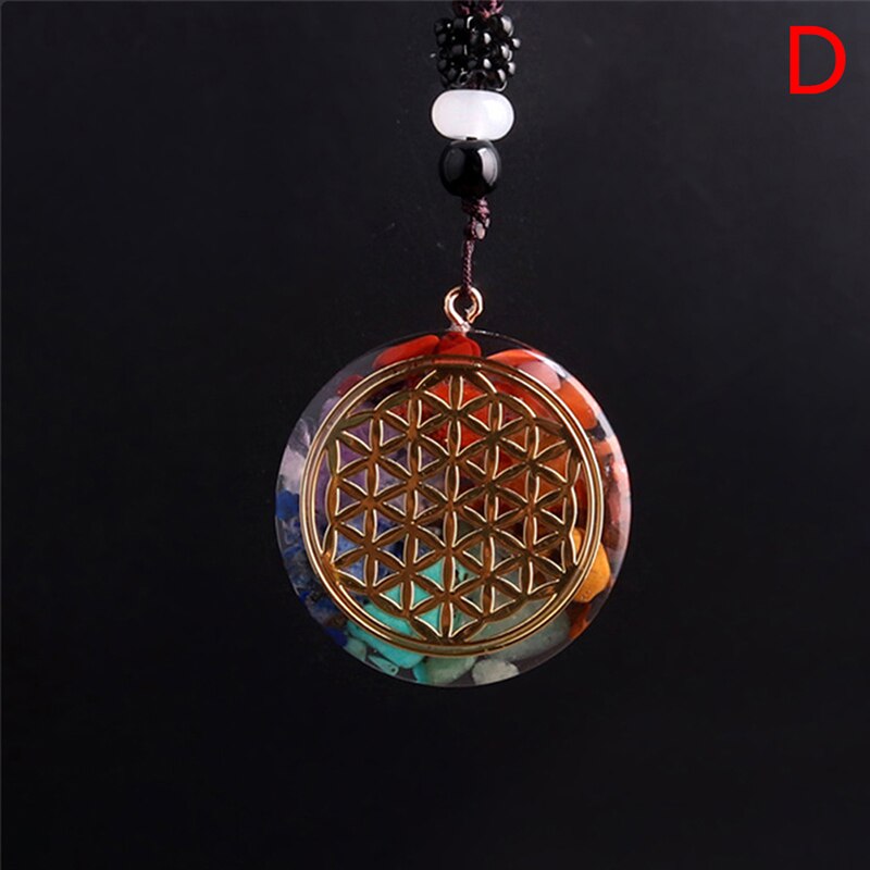 Orgone Energy Pendant Om Symbol Necklace 7 Chakra Healing Energy Necklace Meditation Jewelry Handmade: D