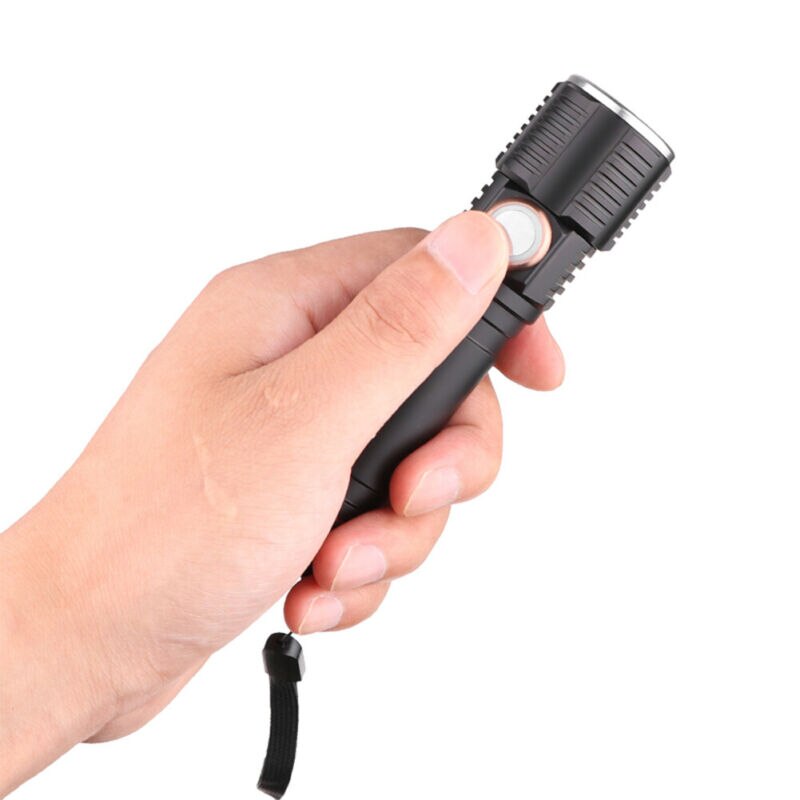 Portable T6 LED Flashlight Torch USB Rechargeable Waterproof Lamp Ultra Bright 3 Modes Dimming 60000LM