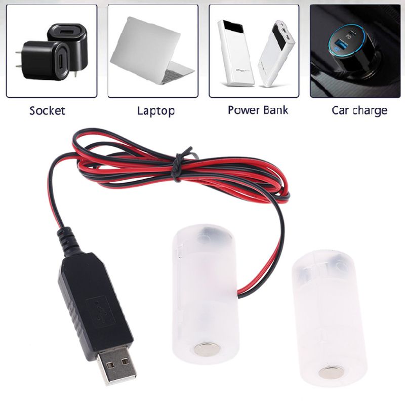 Éliminateur de batterie lr14c, alimentation USB, 1 à 4 pièces, remplace les piles 1.5V C