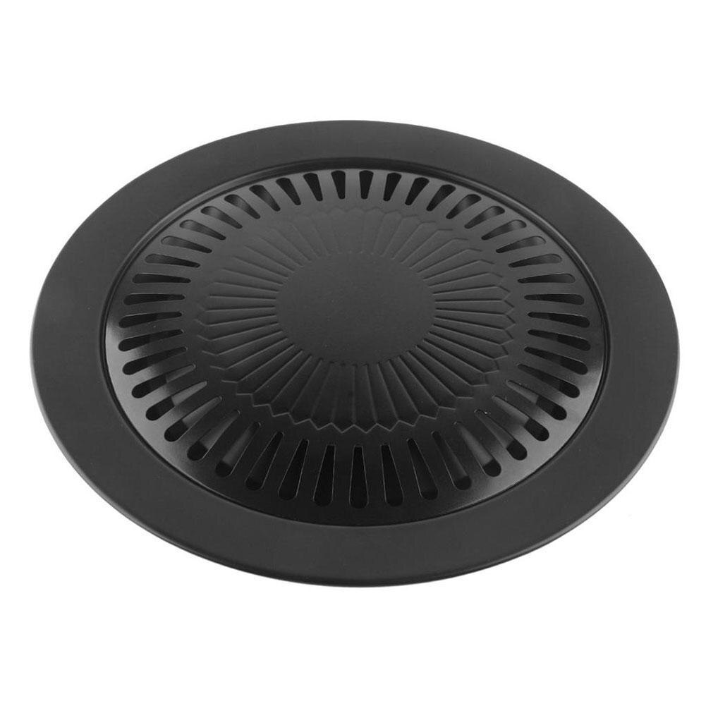 Korean Outdoor Barbecue Grill Non-Stick BBQ Grills Round Barbecue Accessories Steel Carbon Tools Pan Grills Easily Cleaned