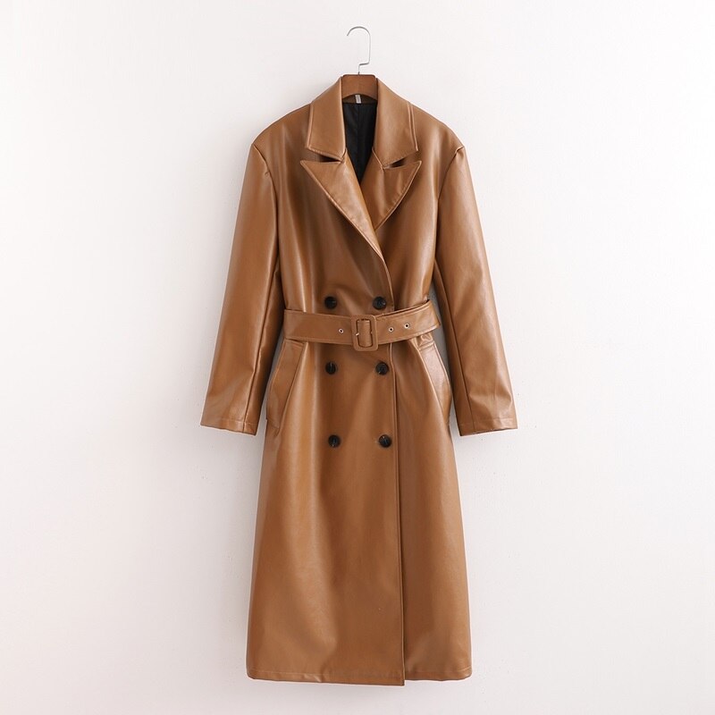 Damen Langer, Eleganter Trenchcoat Mit Gürtel Und Verstellbaren Ärmeln. Morner Und
