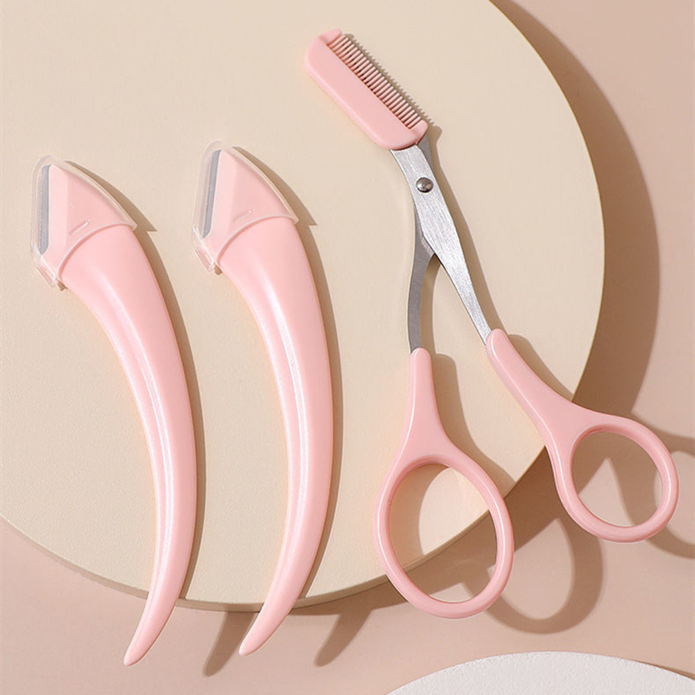 Eyebrow Trimming Knife Eyebrow Face Razor For Women Eyebrow Scissors With Comb Brow Trimmer Scraper Accesso