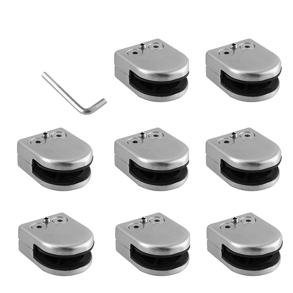 2 uds 4 Uds 8 piezas abrazaderas de vidrio 8-10mm acero inoxidable soporte de vidrio ajustable para Barandilla de escalera barandilla