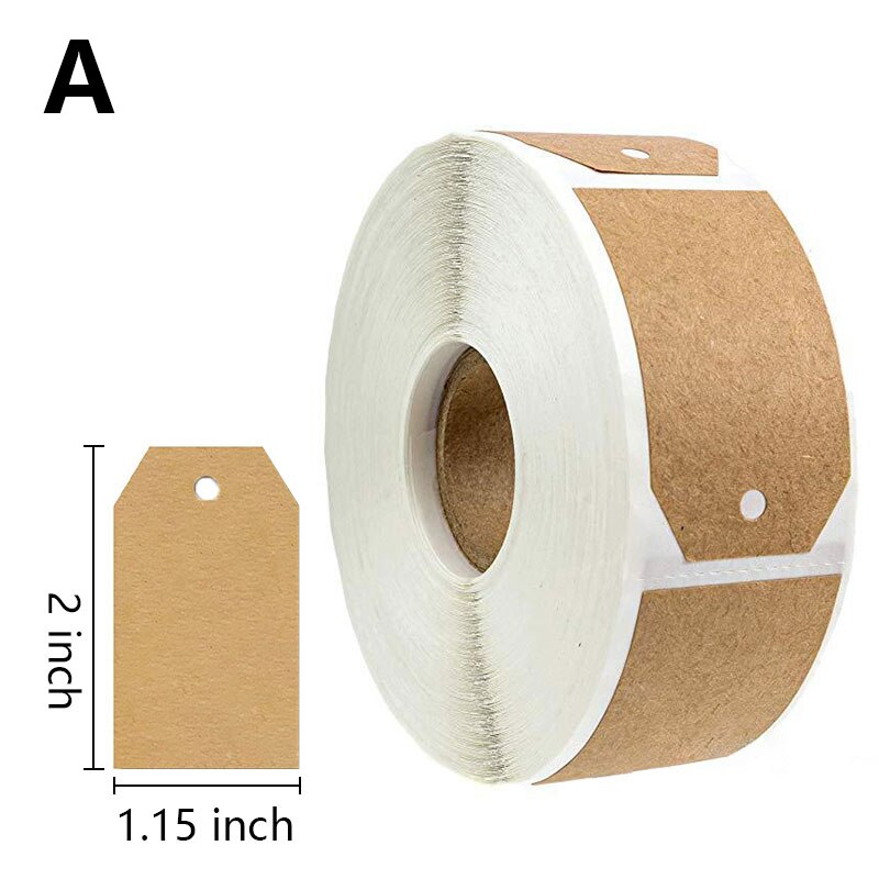 300Pcs/Roll Blank Kraft Paper Sticker Kitchen Jars Organizer Labels For Handmade Crafts Decoration Label Packaging Sticker: A