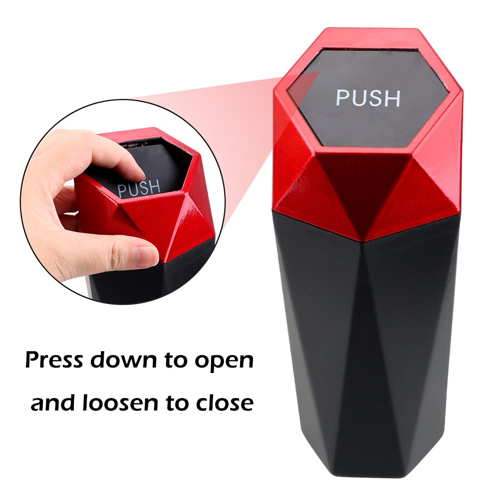 Mini Garbage Bin Leak-proof Auto Trash Bin Portable Car Dustbin with Lid Car Trash Can for Automotive Car Home Bedroom Office