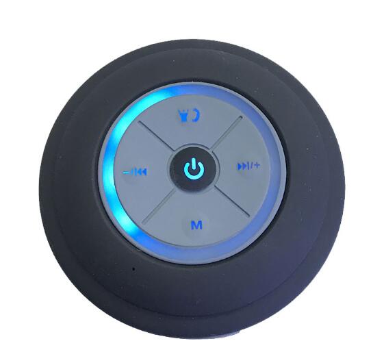 Q9 Portable Subwoofer Shower Bluetooth Speaker Hands Free TF Card Waterproof Music Speakers For Car Handsfree Call Suction Mic: Black