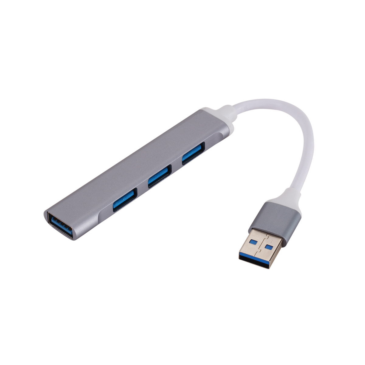 5Gbps high-speed USB 3.0 HUB aluminum alloy multiplex 4 USB 3.0 USB 2.0 PC adapter 4-port demultiplexer extender laptop adapter: Grey