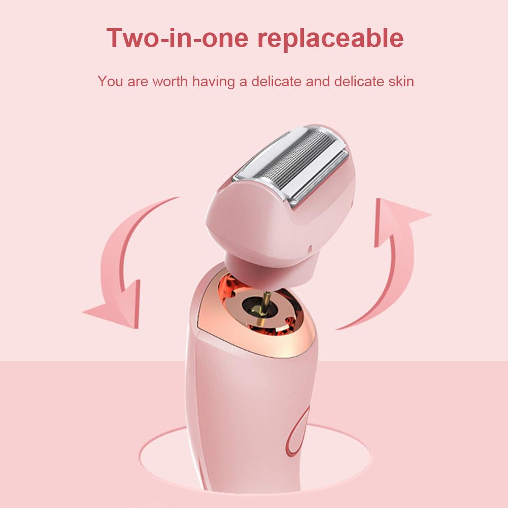 2-in-1-Elektrorasierer für Frauen, Bikini-Trimmer für Schamhaare, nasse und trockene, schmerzfreie Haarentfernung zu Hause