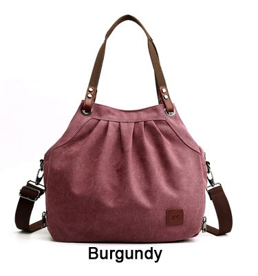 Piler Women Bag Canvas Tote Purses and Handbags Shoulder Bag Bowling Ladies Hand Bag Women Handbags Bucket Canvas Bag: Burgundy