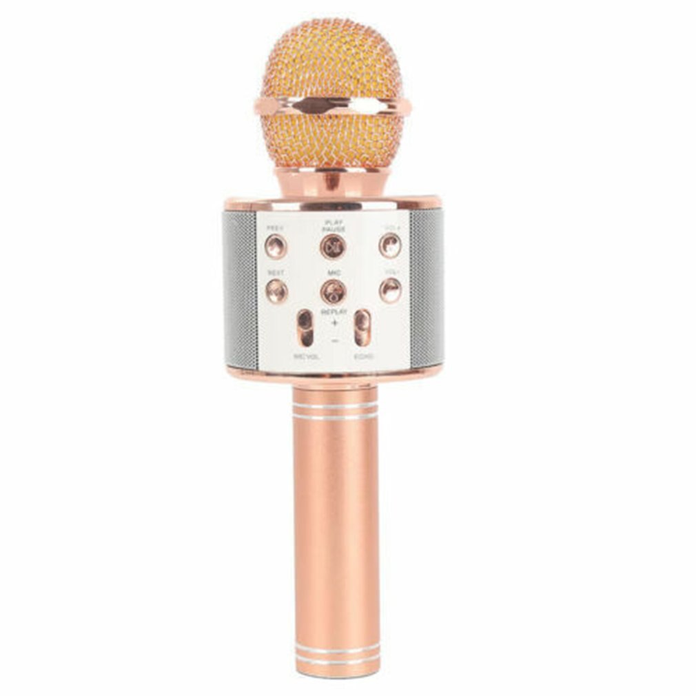 Professionele Bluetooth Draadloze Microfoon Luidspreker Handheld Microfoon Karaoke Mic MuziekspelerZingen Recorder KTV Microfoon: rose gold