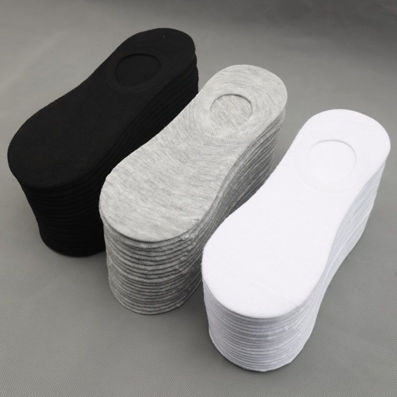 Calcetines de corte bajo para hombre, medias transpirables de color blanco y negro, antideslizantes, informales, deportivas, de negocios, 2 a 10 pares