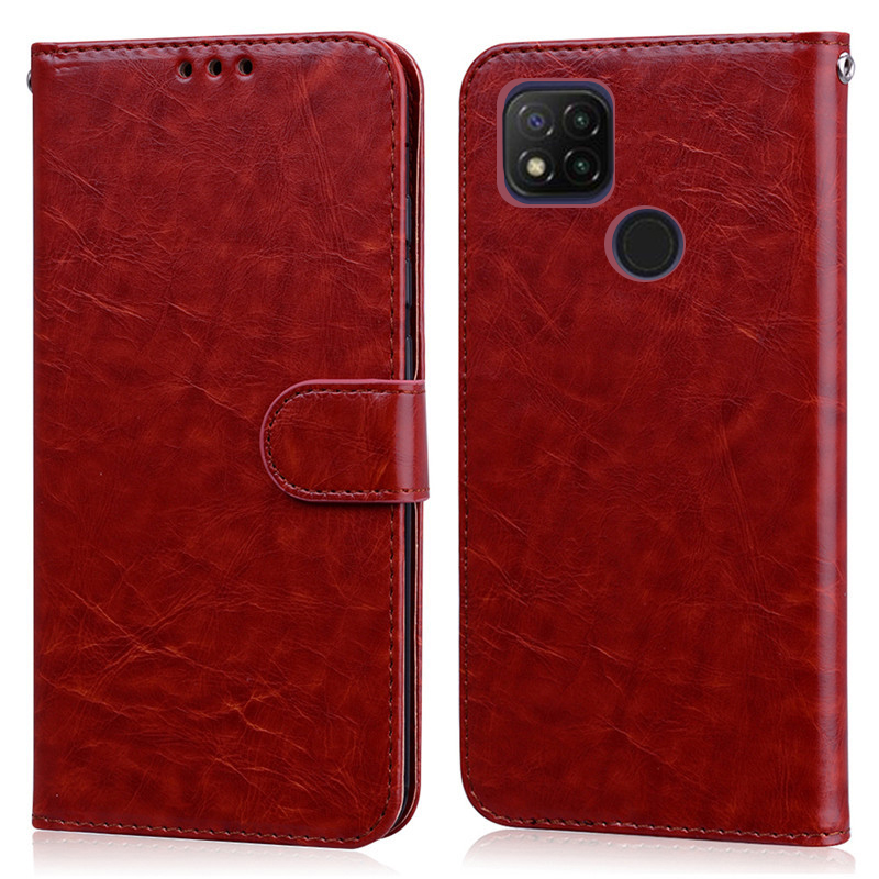 Voor Redmi 9C Nfc Gevallen Xiomi Xiaomei Xiaomi Redmi 9C Nfc Nfs Wallet Leather Flip Case Voor Xiaomi Redmi 9C 9 C Telefoon Gevallen Coque: For Redmi 9C NFC / Brown