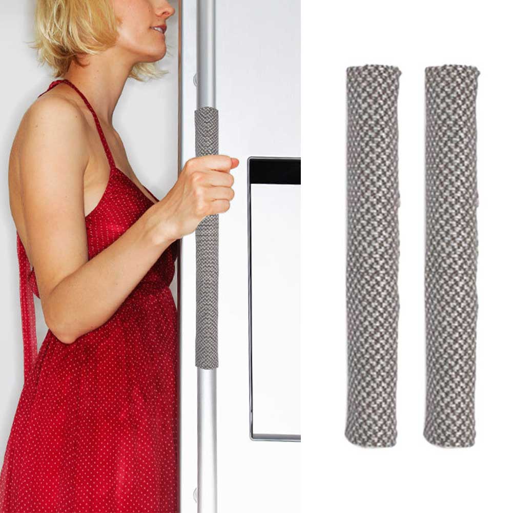 1 Paar Stofdicht Linnen Sticker Fasten Koelkast Deur Wasbare Elektrische Keukenapparatuur Soft Handvat Cover Doek Protector: 40cm