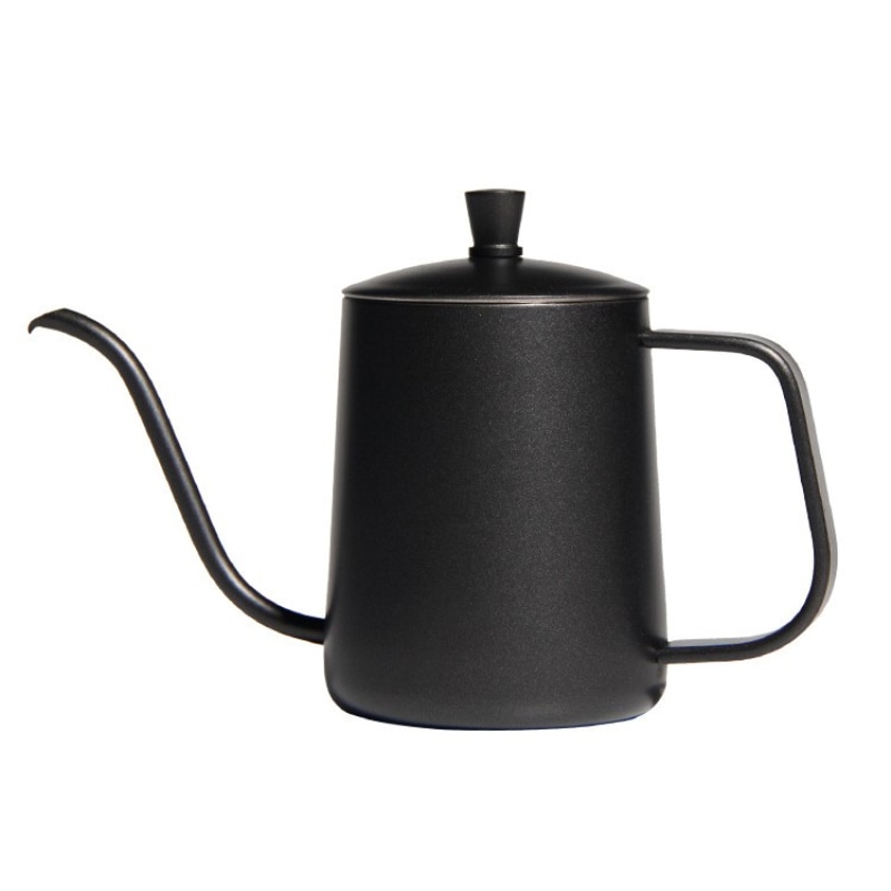 Tetera de goteo 600/350ml tetera de café de acero inoxidable antiadherente con cuello de cisne olla de mano con tapa de boca larga ollas de café Cocina