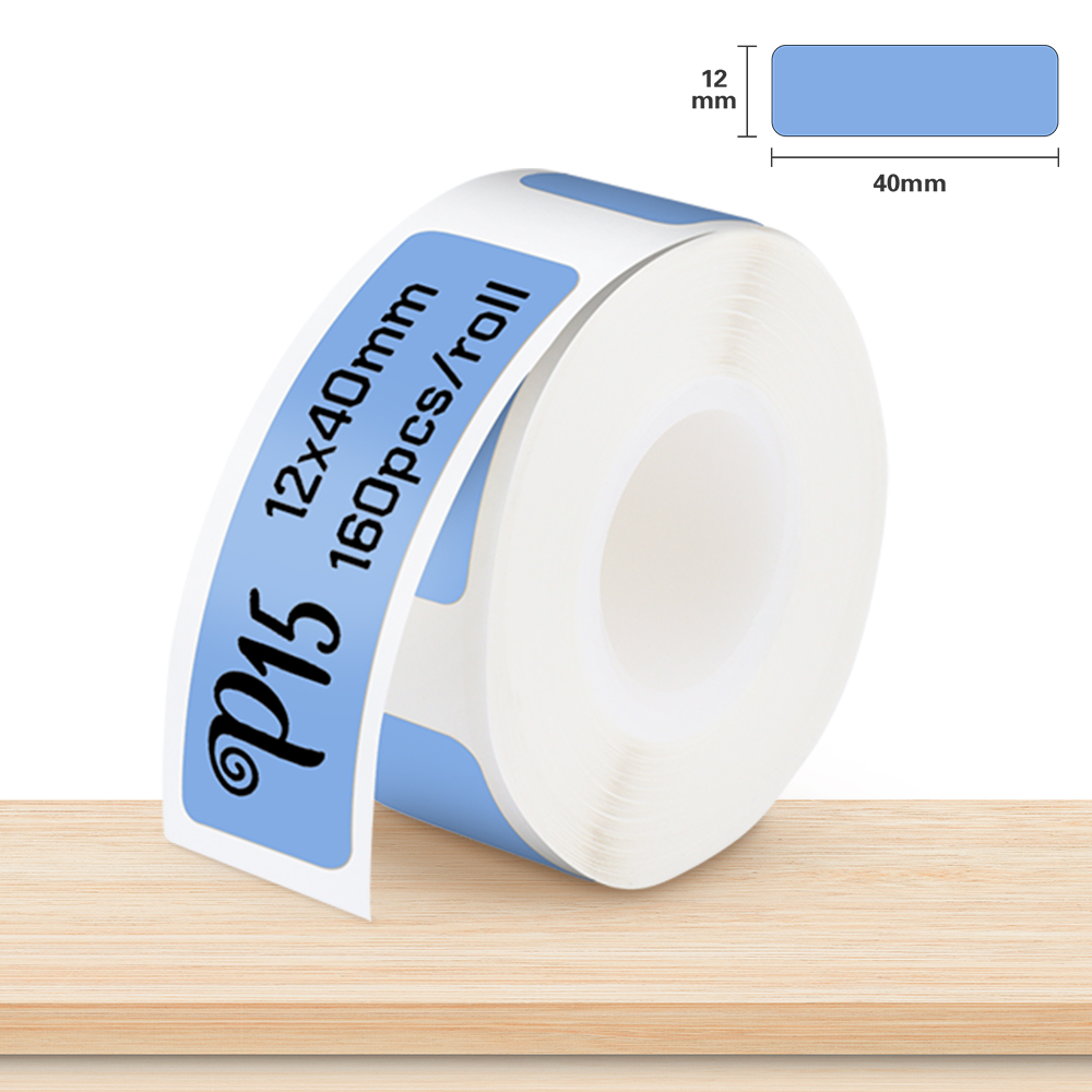 P15 Papierrolle 15x40 Thermoaufkleber 12x40 15x30 14x40 Thermodruckerband Transparentes Etikettenpapier für P15 P12 P11 D30 Q30S: LM