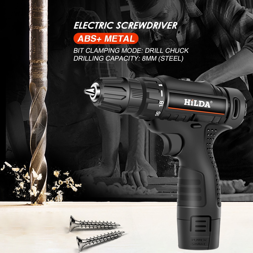 Electric Drill Rechargeable Screwdriver Handheld Lithium Battery Drilling Tools Easily Carrying Lightweight Gadgets