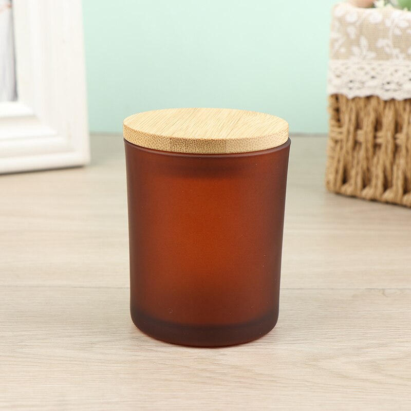 Taza de vela colorida DIY, contenedor de cera de bebida dorada, vela de vidrio, candelabro de aromaterapia, frascos de velas de feliz cumpleaños: Brown